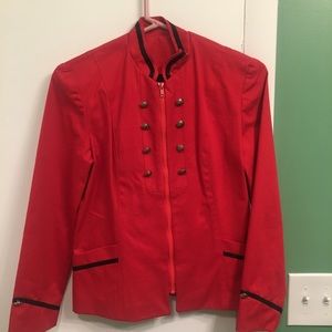 Handmade red blazer with fashion buttons